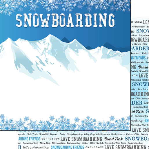 Stamping Station - Snowboarding Winter Adventure Paper - Click Image to Close